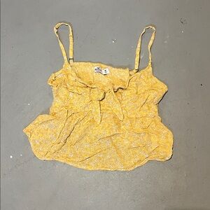 Hollister Yellow Floral Crop Top